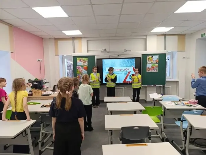 "Орлята" нашей школы провели занятие ЮИД, посвящённое ПДД в зимнее время