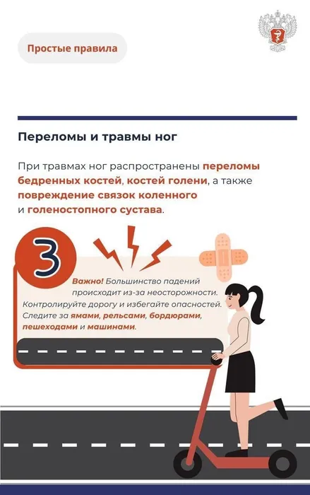 Инфокарточка - "Профилактика травматизма" или как избежать травм при катании на электросамокате 8