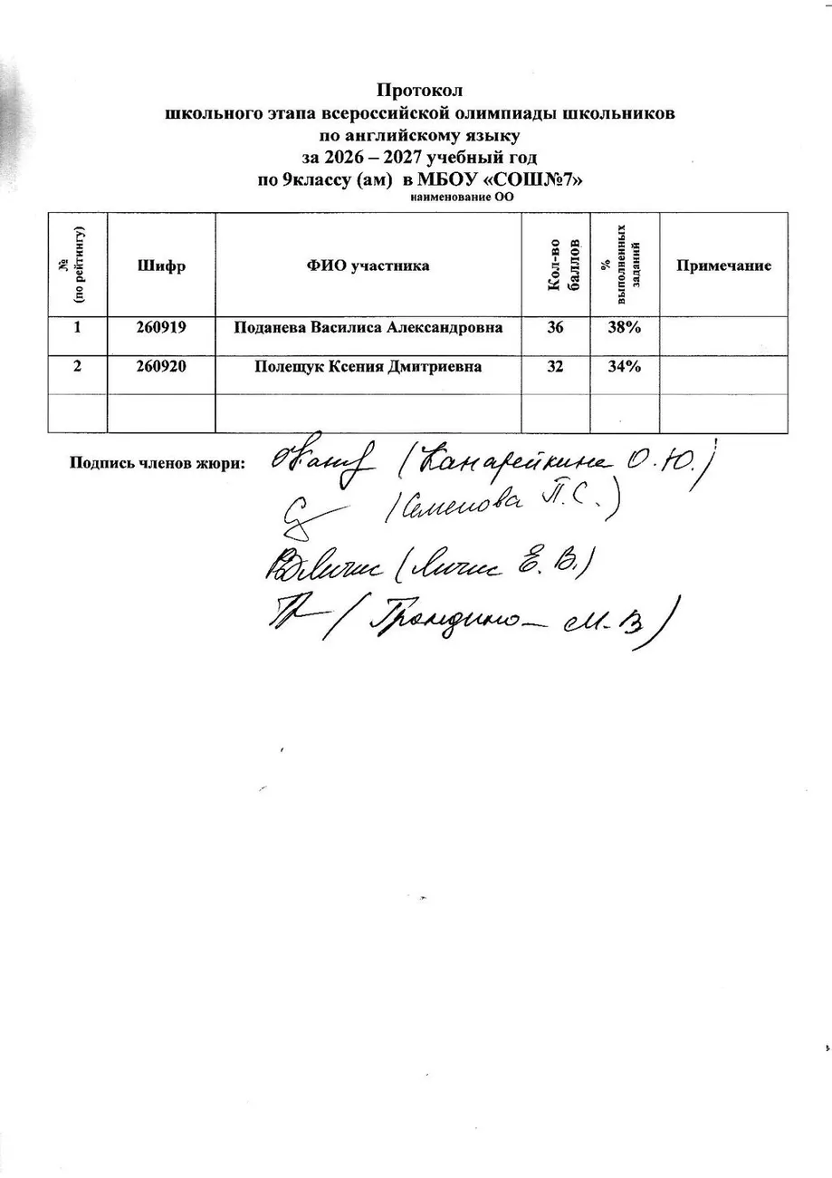 Олимпиада по английскому языку класс - 9