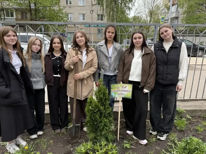 Туи в подарок школе: 9‑е классы внесли вклад в зелёное будущее