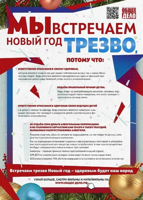 Инфокарточка - Встречайте Новый год трезво 3